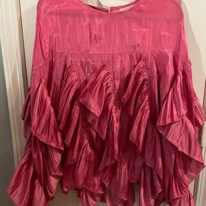 Ruffled Pink Long Sleeve Blouse Never Worn